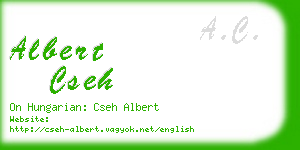 albert cseh business card